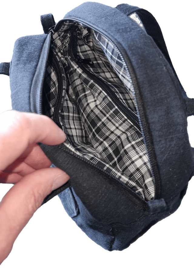 SAC A MAIN JEANS NOIR CHAT